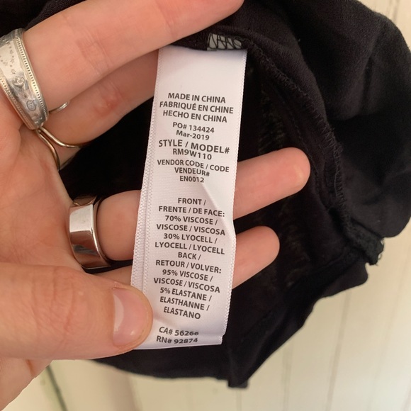 Splendid - black surplice flowy v-neck crossover blouse - S - Picture 7 of 7